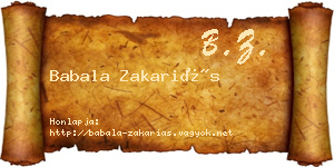 Babala Zakariás névjegykártya